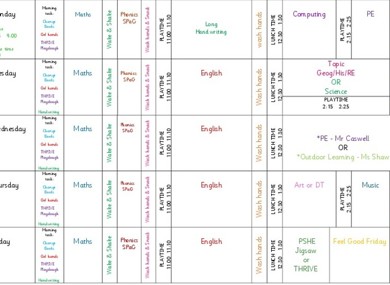 Badger Class Timetable